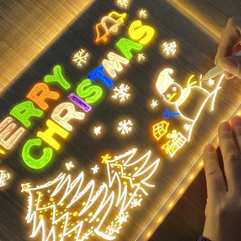 🔥Christmas Sale  49% OFF🎄 - 🎨 LED Note Board with Colored Pens🖌