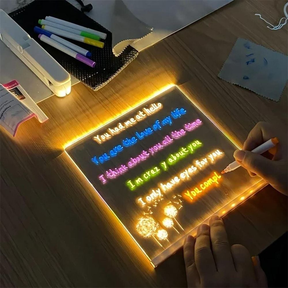 🔥Christmas Sale  49% OFF🎄 - 🎨 LED Note Board with Colored Pens🖌