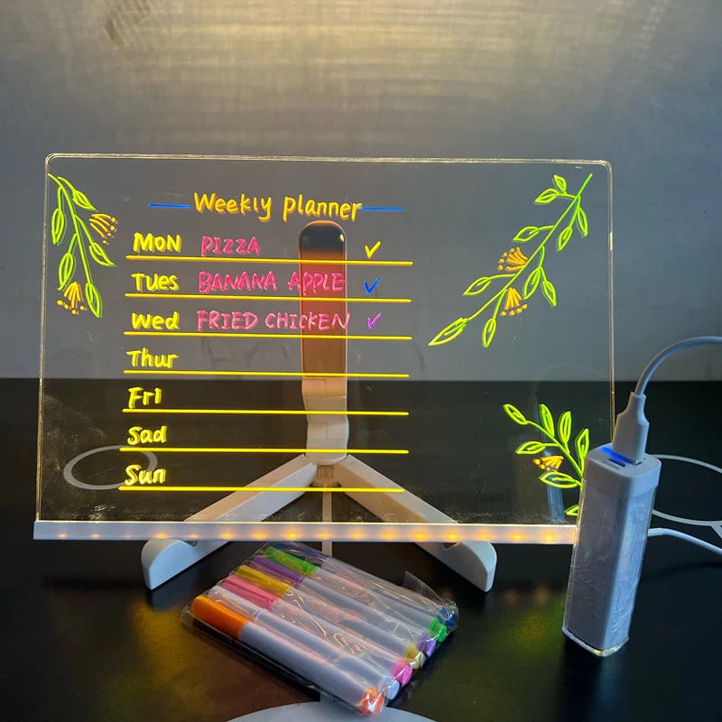 🔥Christmas Sale  49% OFF🎄 - 🎨 LED Note Board with Colored Pens🖌